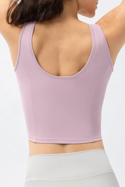 Round Neck Wide Strap Active Tank