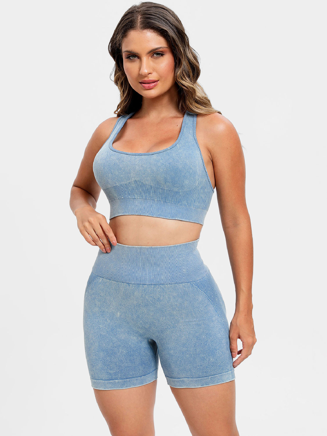 Scoop Neck Wide Strap Top and Shorts Active Set