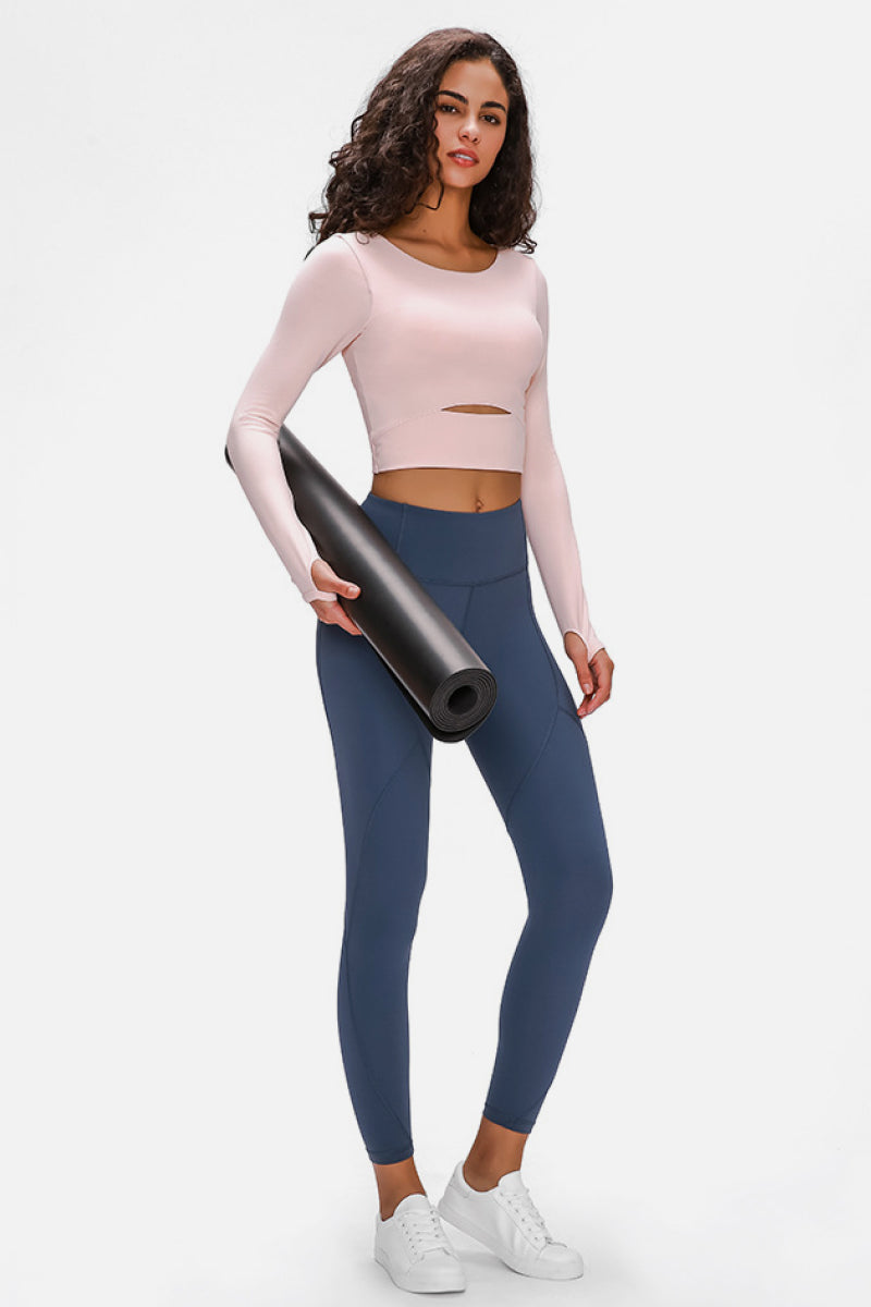 Millennia Long Sleeve Cropped Top With Sports Strap