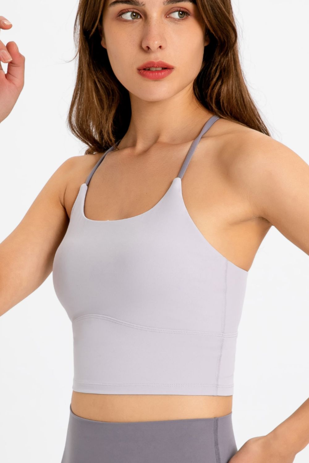 Millennia Crisscross Back Scoop Neck Sports Cami